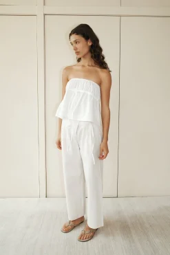the strapless cotton top